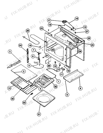 Взрыв-схема микроволновой печи Electrolux NF4900 - Схема узла Oven equipment